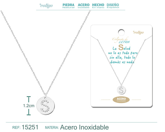 Collar Letra S Color Plateado