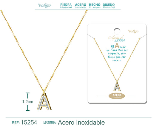 Collar Letra A Color Dorado