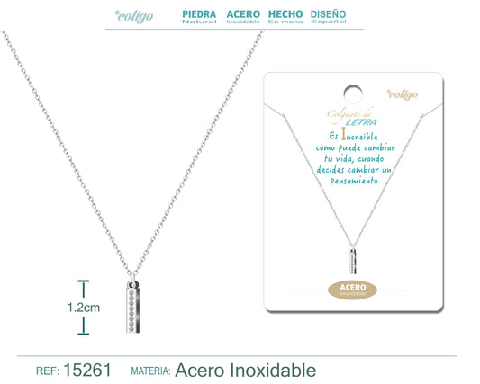 Collar Letra I Color Plateado