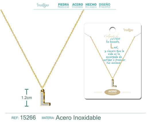 Collar Letra L Color Dorado