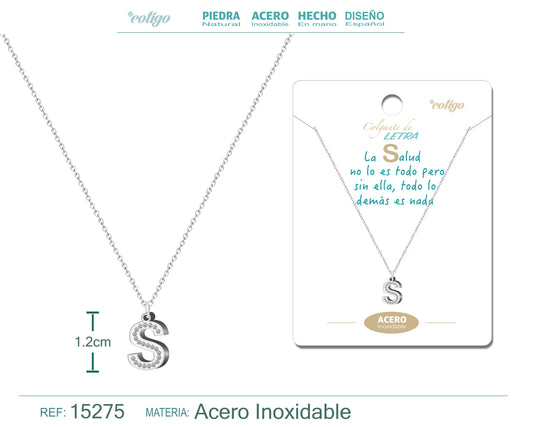 Collar Letra S Color Plateado