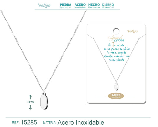 Collar Acero Letra I color Plateado