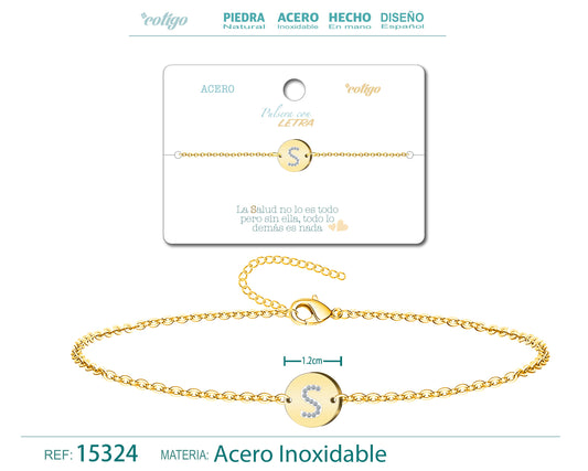 Pulsera Letra S Color Dorado