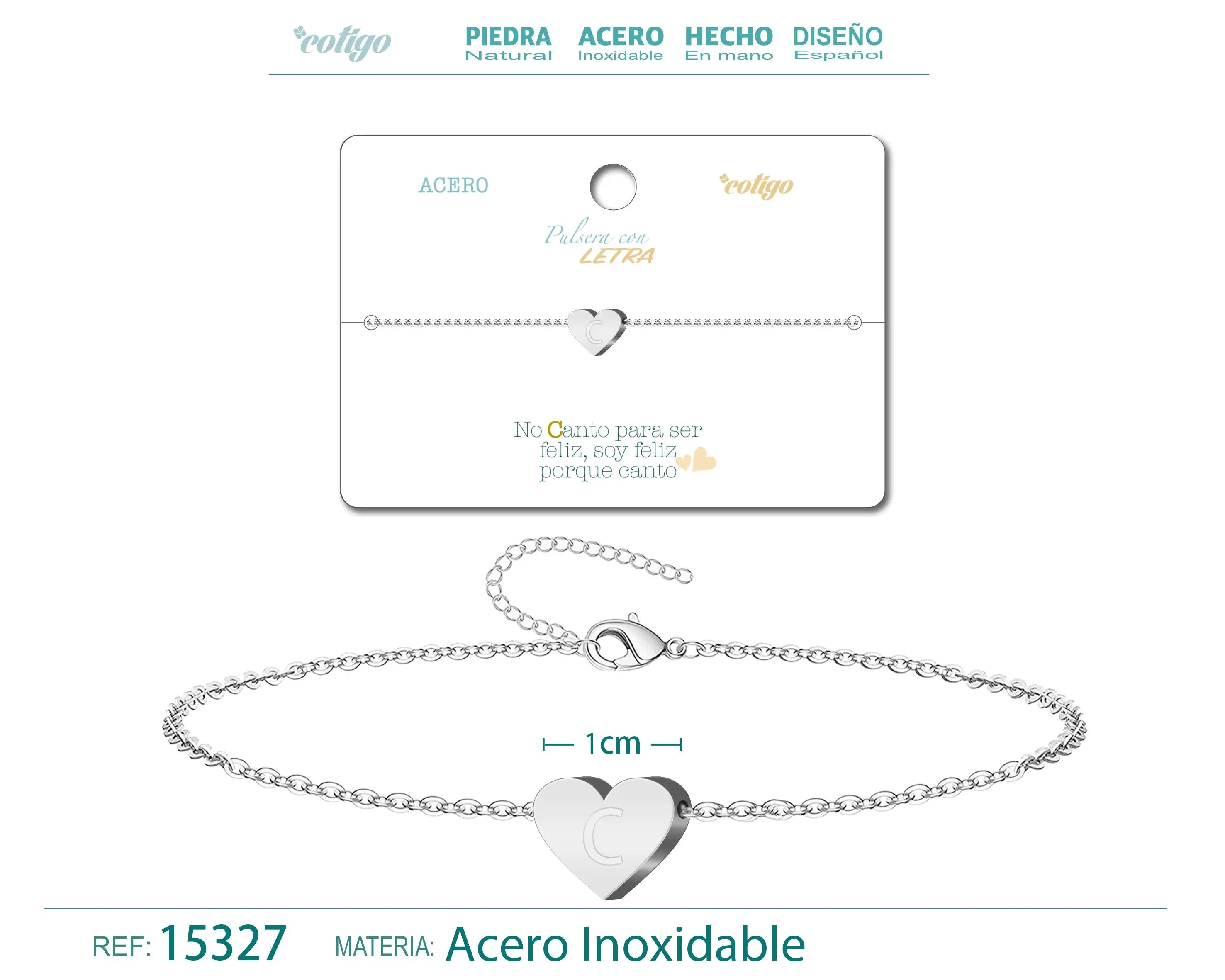 Pulsera Letra C Color Plateado - cotigo