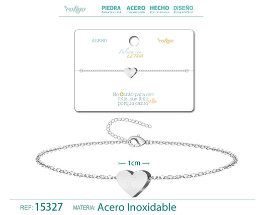 Pulsera Letra C Color Plateado