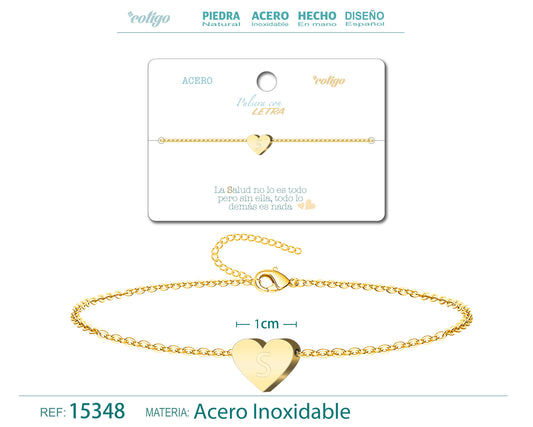 Pulsera Letra S Color Dorado