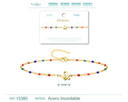 Pulsera Multicolor con Nota Musical en Acero Inoxidable – vista principal del diseño multicolor con nota musical