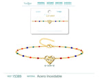 Pulsera Acero Multicolor con Ojo de Turco