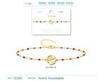 Pulsera Acero Multicolor con Ojo de Turco