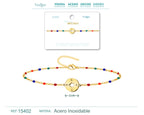 Pulsera Multicolor con Brújula en Acero Inoxidable – vista principal del diseño multicolor con brújula