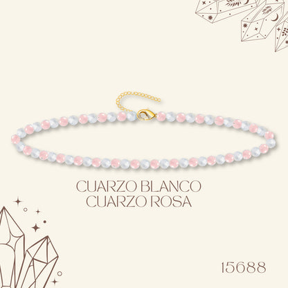🌿 Pulsera de Piedra Natural 4mm Multicolores  ✨ con Accesorio en Acero Inoxidable 💎 ¡Incluye Pulsera 7 Nudos de Regalo! 🎁