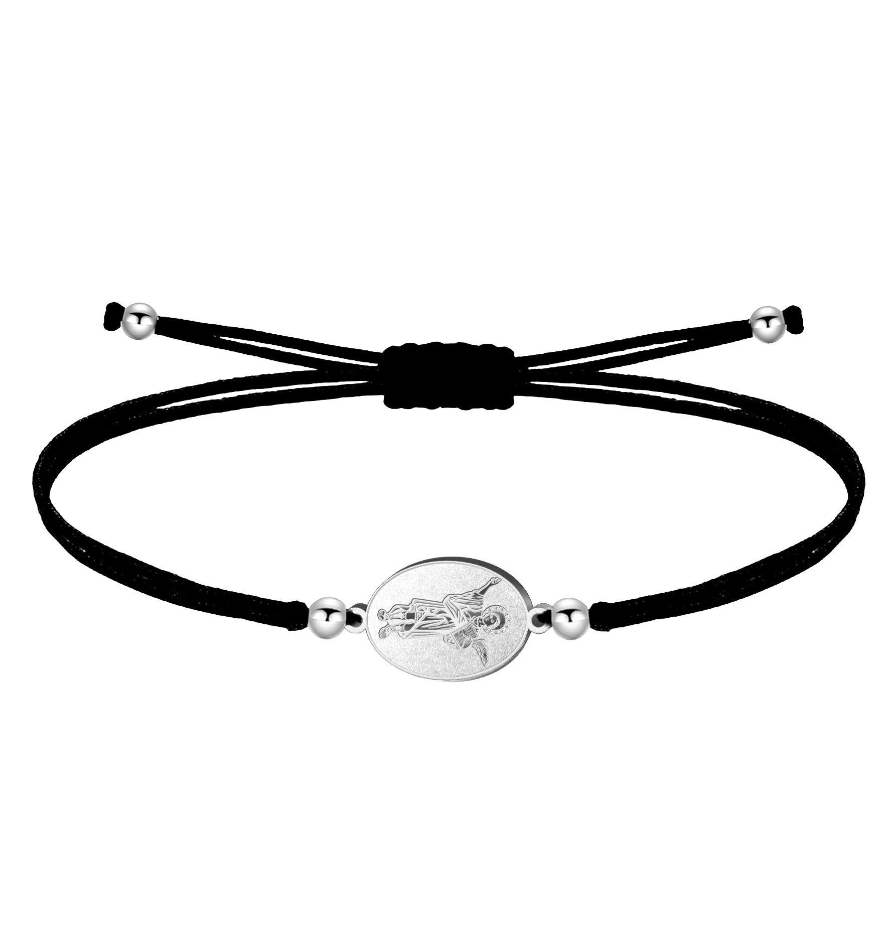 Pulsera Hilo Encerado con San Pancracio en Acero Inoxidable cotigo
