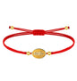 Pulsera ajustable de hilo encerado con medalla de San Pancracio, amuleto de protección para la suerte y el trabajo.