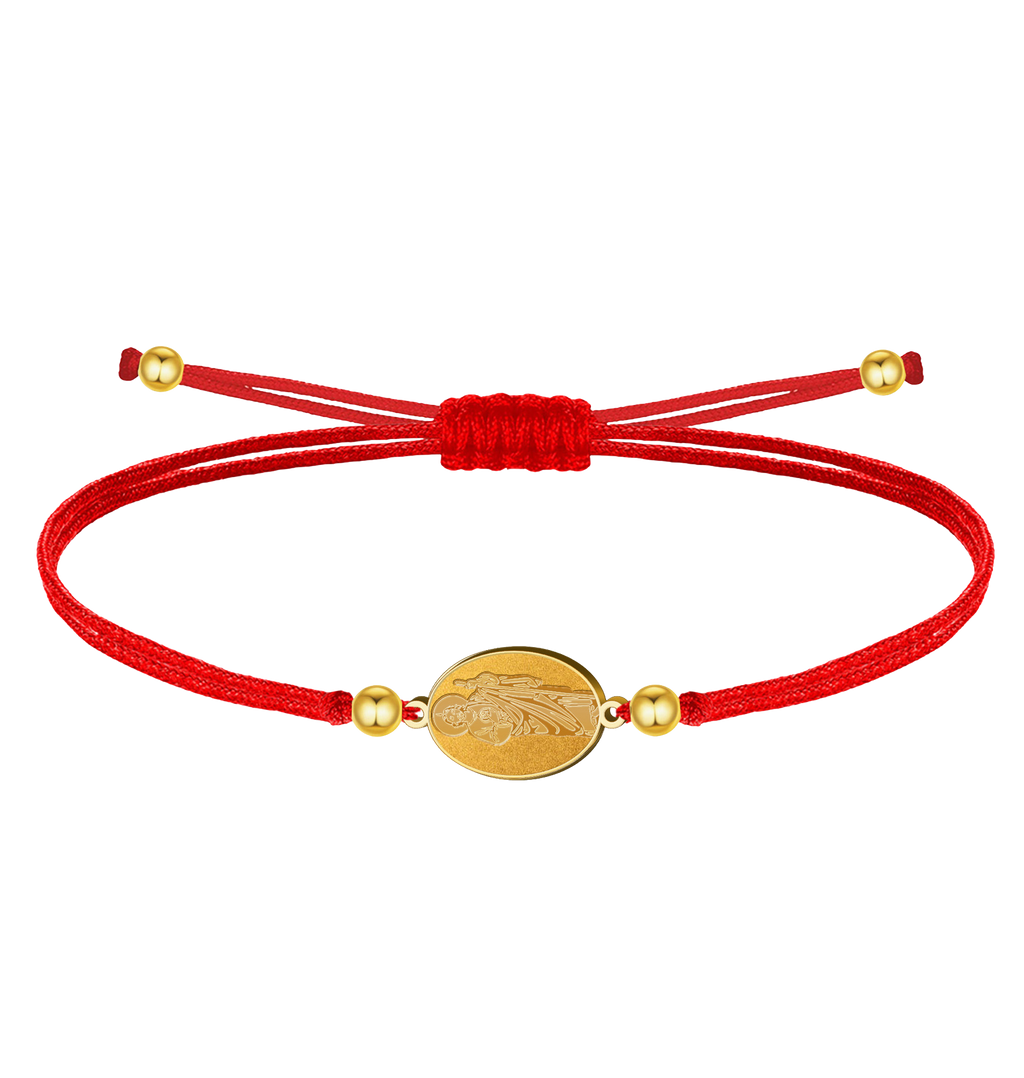 Pulsera Hilo Encerado con San Judas Tadeo Acero Inoxidable cotigo