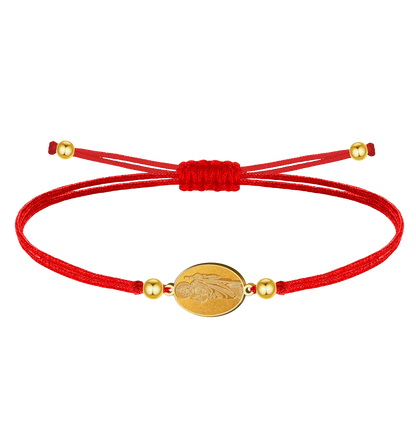 Pulseira Fio Encerado com SAN JUDAS TADEO na Cor Dourada