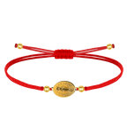 Pulsera hilo rojo encerado medalla Virgen de Fátima y Milagrosa dorada cuentas acero inoxidable amuleto protección mal de ojo mujer ajustable