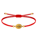 Pulsera hilo rojo encerado Medalla Milagrosa dorada Virgen de los Rayos acero inoxidable amuleto protección mal de ojo suerte regalo mujer