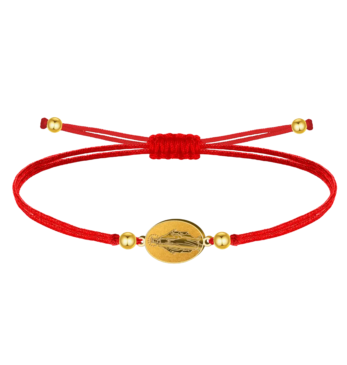 Pulsera hilo rojo encerado Medalla Milagrosa dorada Virgen de los Rayos acero inoxidable amuleto protección mal de ojo suerte regalo mujer