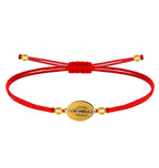 Pulsera Medalla de Virgen de la Milagrosa con Hilo en Acero