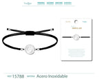 Pulsera Hilo Encerado con CORAZON DE JESUS color Plateado - cotigo