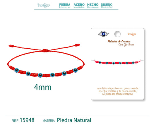 PULSERA 7 NUDOS CON OJO DE TURCO