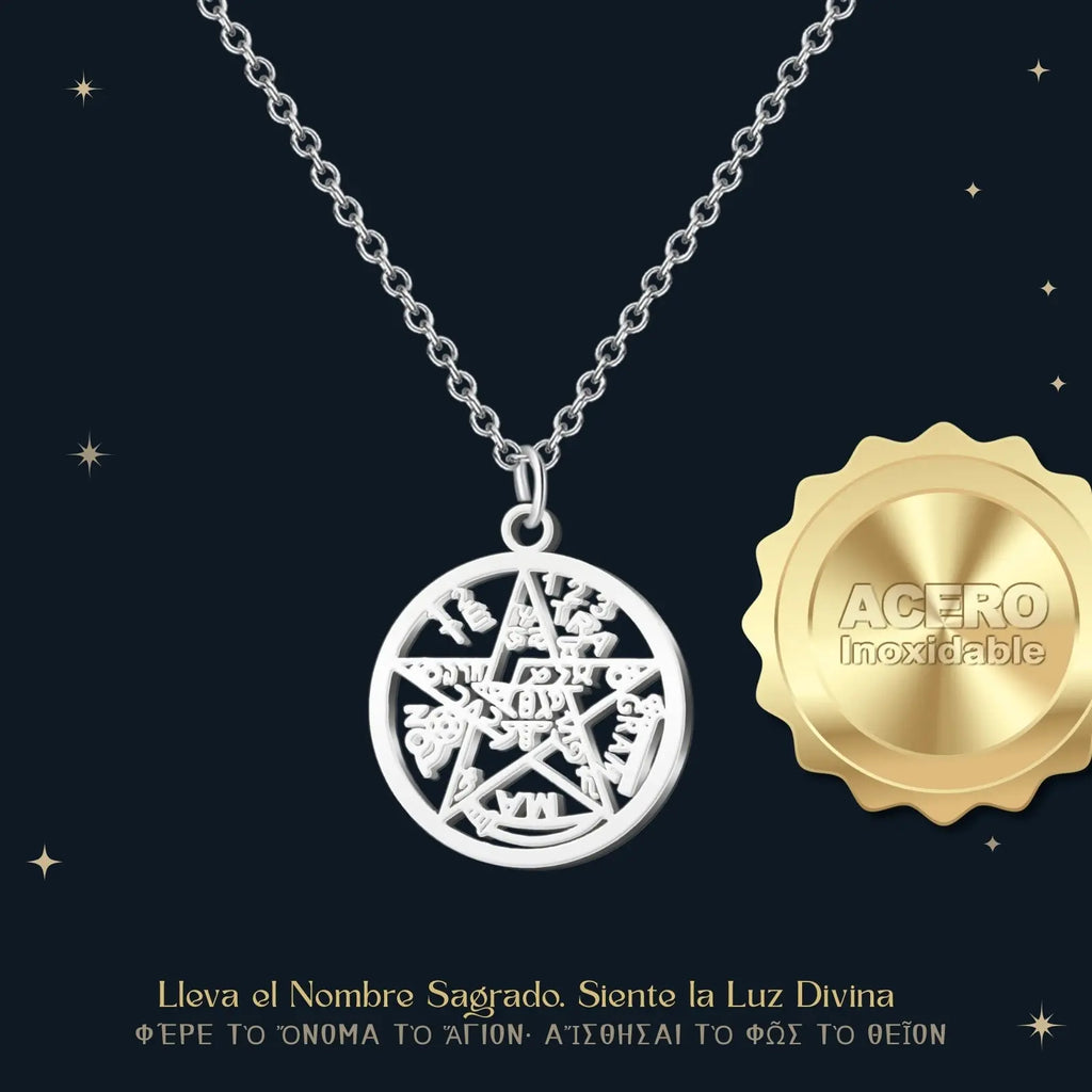 Colgante Tetragrammaton Calado en Acero Plateado - cotigo