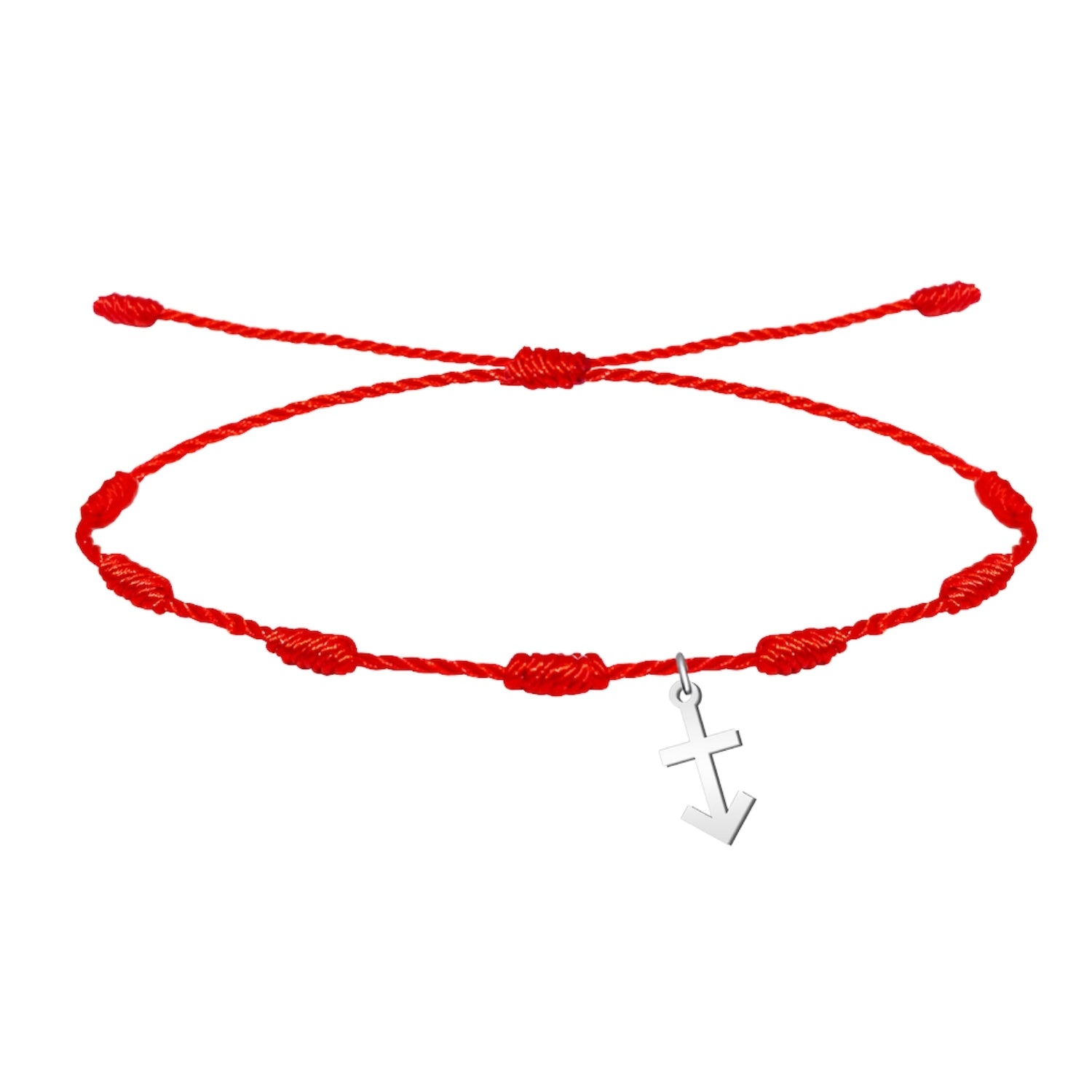 Pulsera 7 Nudos con Cruz Contra el Mal Acero Plateado cotigo