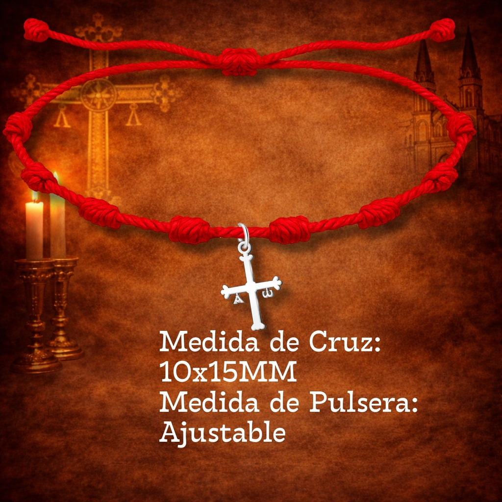 Pulsera 7 Nudos con Cruz de la Victoria en Acero Plateado cotigo