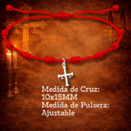 Pulsera 7 Nudos con Cruz de la Victoria en Acero Plateado cotigo