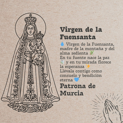 Colgante Virgen de la Fuensanta Acero Plateado
