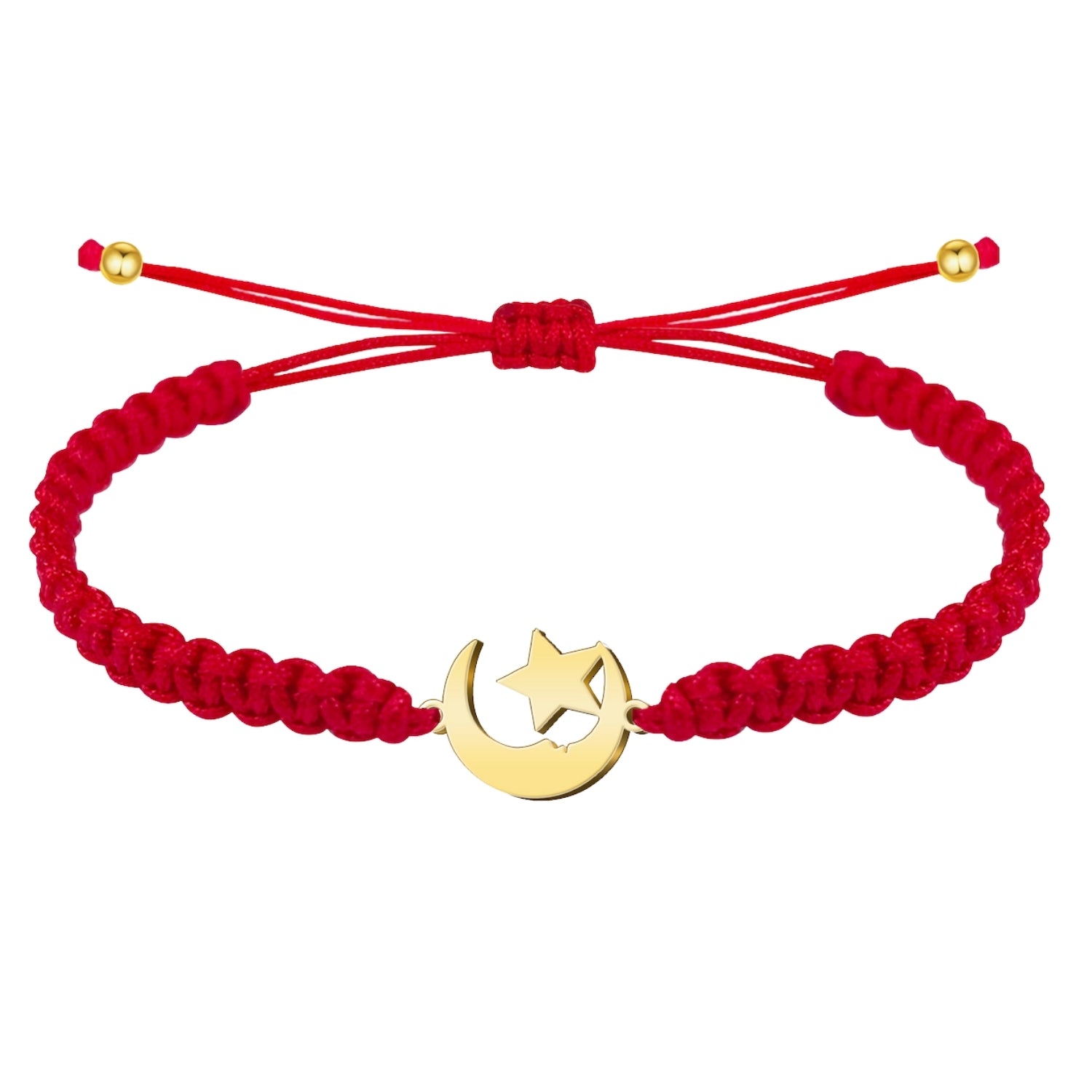 Pulsera Hilo Destino Luna y Estrella Acero