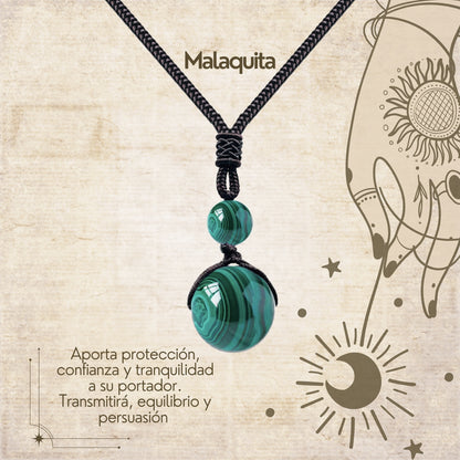 Colgante de piedra natural 14 mm 🌈 ¡Hecho a mano y con significado único! 🔮 Cuerda ajustable 40–70 cm