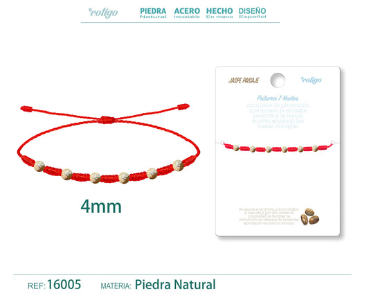 Pulsera 7 Nudos con Jaspe paisaje 4mm