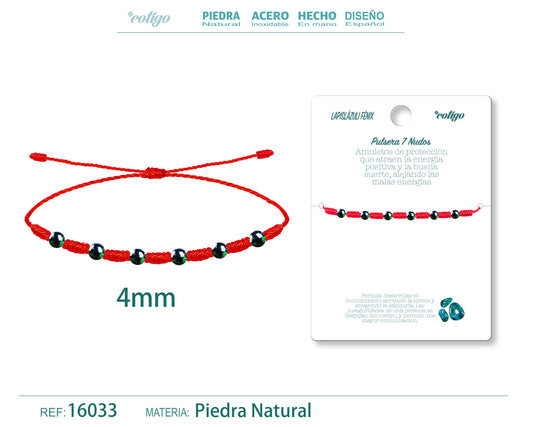 Pulsera 7 Nudos con Lapislazuli fénix 4mm