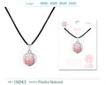 Colgante de Cuarzo Rosa 14mm con Acesorio de Acero - cotigo