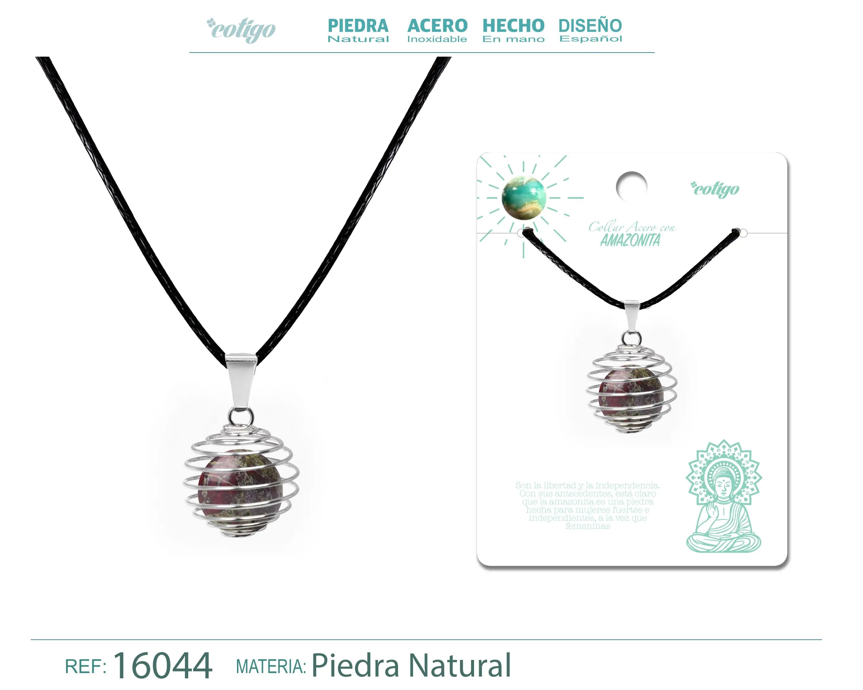 Colgante de Amazonita 14mm con Acesorio de Acero - cotigo