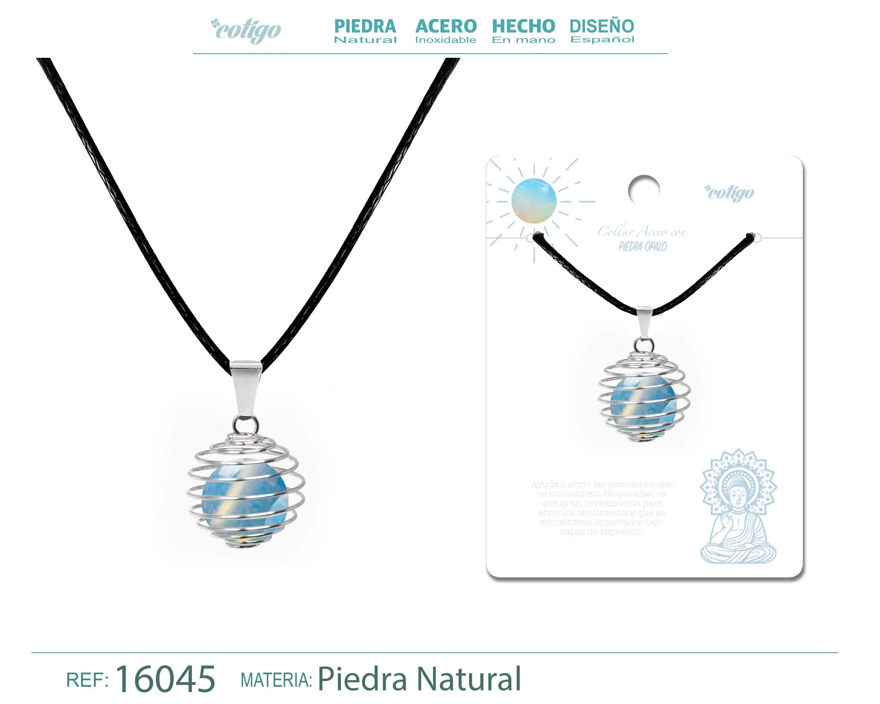 Colgante de Ópalo 14mm con Acesorio de Acero - cotigo