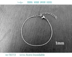 Pulsera de Cadena Serpiente Fina de 1 mm en Acero Inoxidable en acabado plateado – vista principal