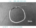 Pulsera de Cadena Serpiente de 3 mm en Acero Inoxidable en acabado plateado – vista principal