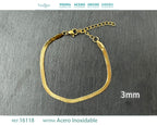 Pulsera de Cadena Serpiente de 3 mm en Acero Inoxidable en acabado dorado – vista principal