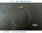 Pulsera de Cadena Veneciana Fina de 1 mm en Acero Inoxidable en acabado dorado – vista principal