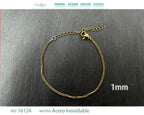 Pulsera de Cadena Eslabón Fino de 1 mm en Acero Inoxidable en acabado dorado – vista principal