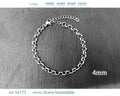 Pulsera de Cadena Eslabón Redondo de 4 mm en Acero Inoxidable en acabado plateado – vista principal