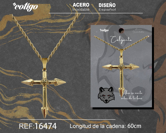 Colgante Hombre Acero color Dorado