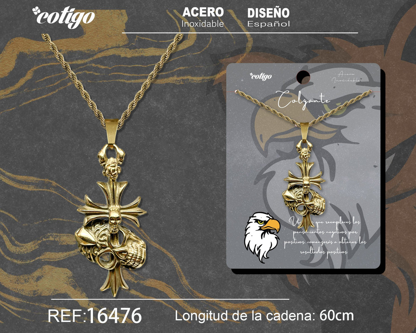 Colgante Hombre Acero color Dorado
