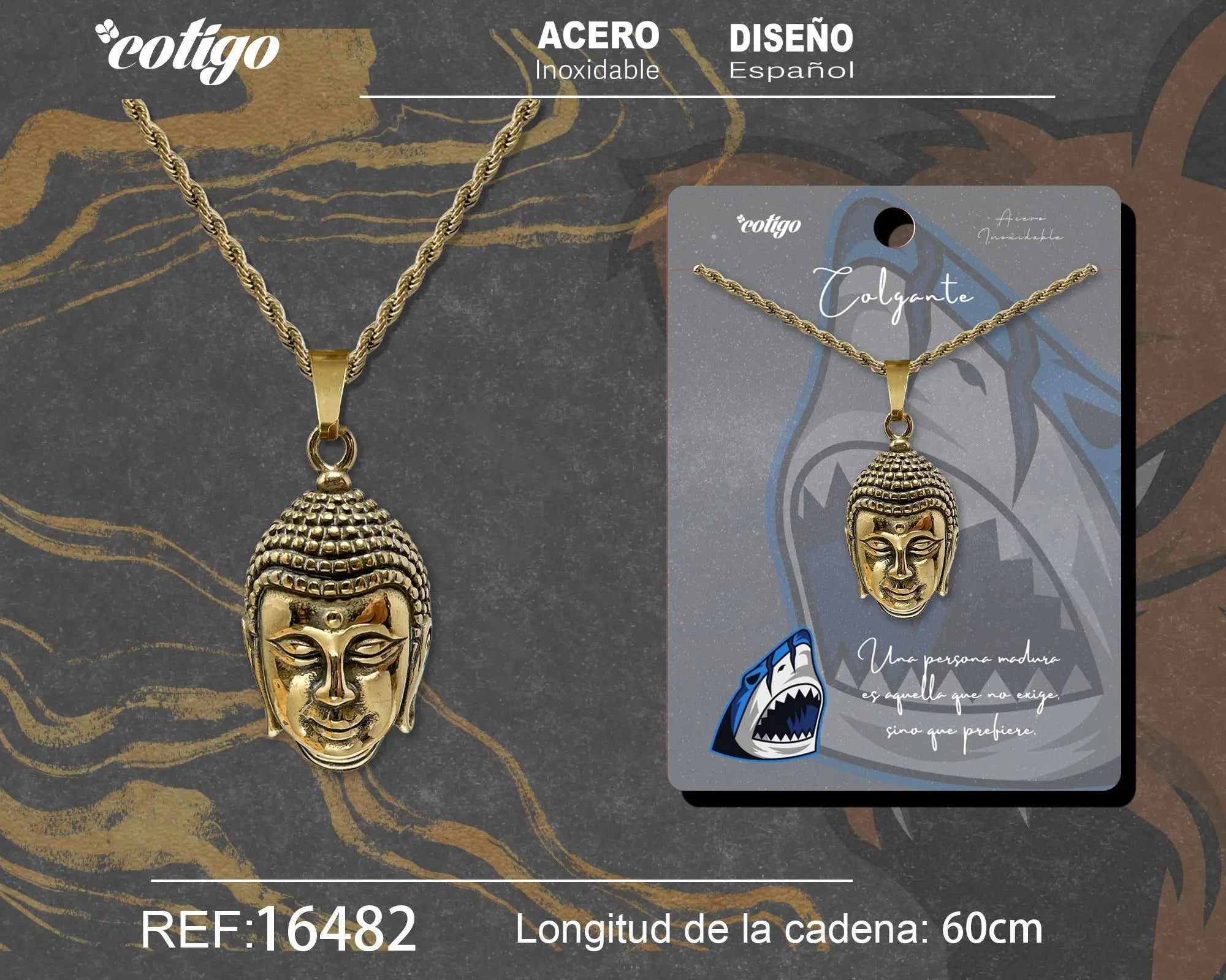 Colgante Hombre Acero color Dorado - cotigo