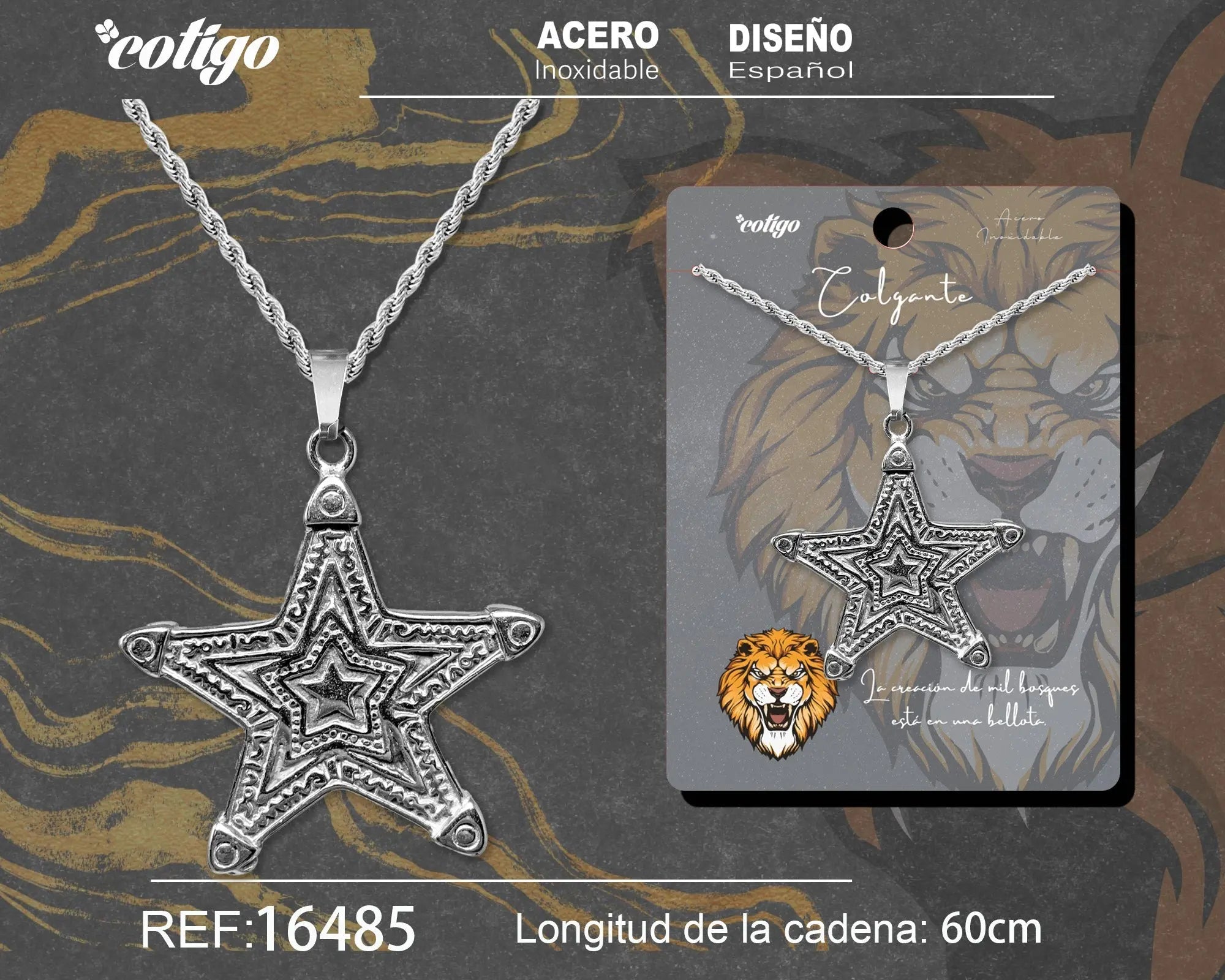 Colgante Hombre Acero color Plateado - cotigo