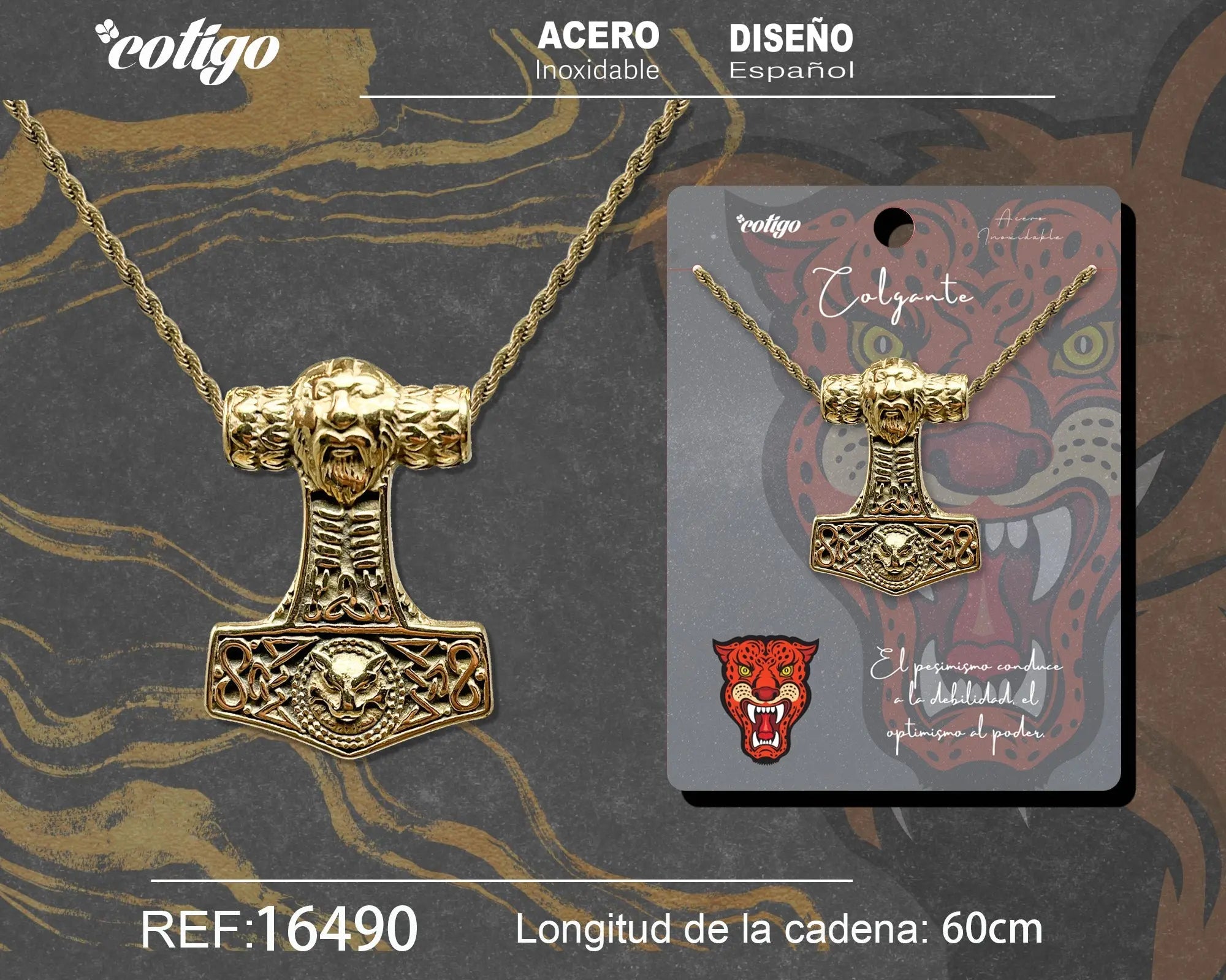 Colgante Hombre Acero color Dorado - cotigo