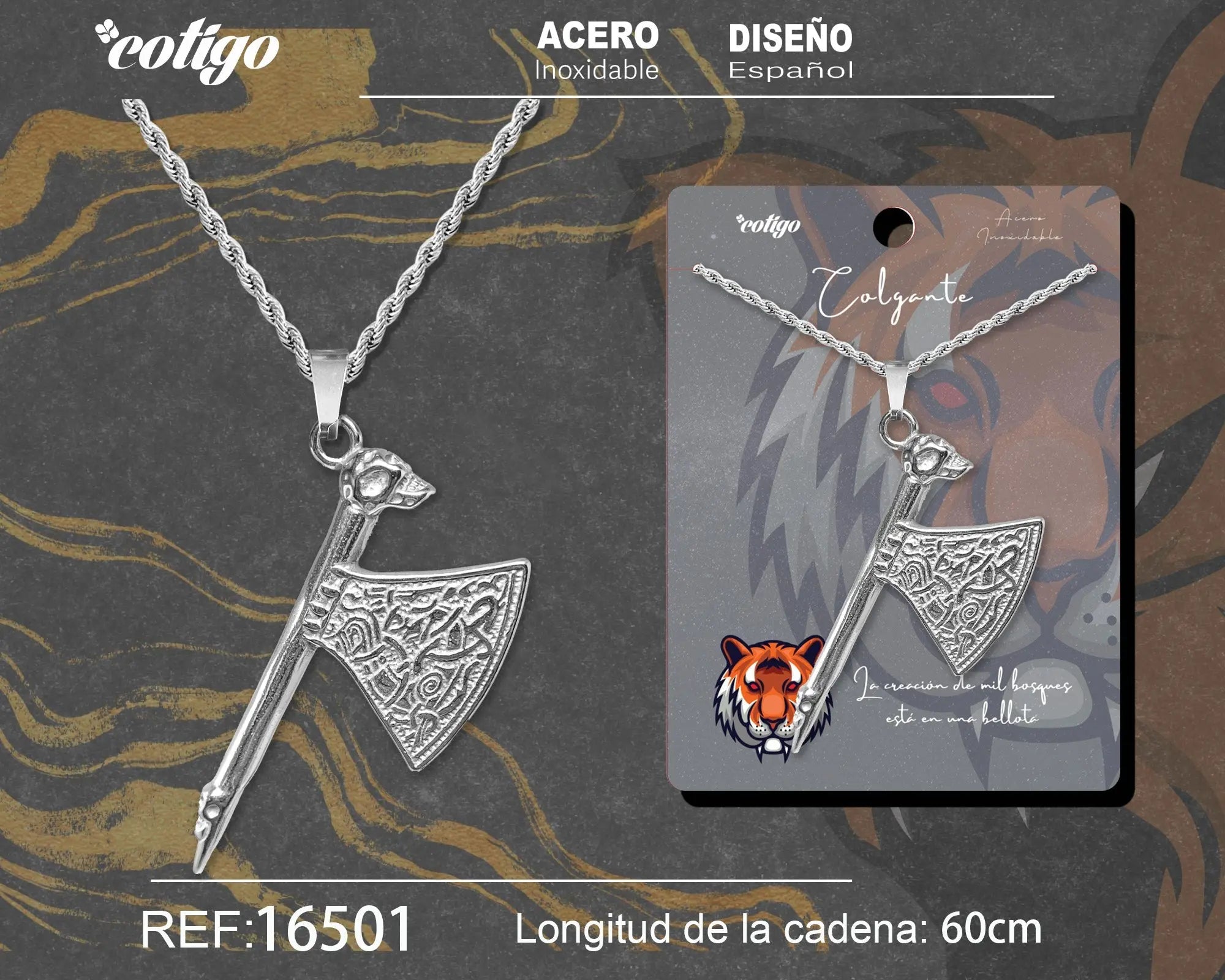 Colgante Hombre Acero color Plateado - cotigo