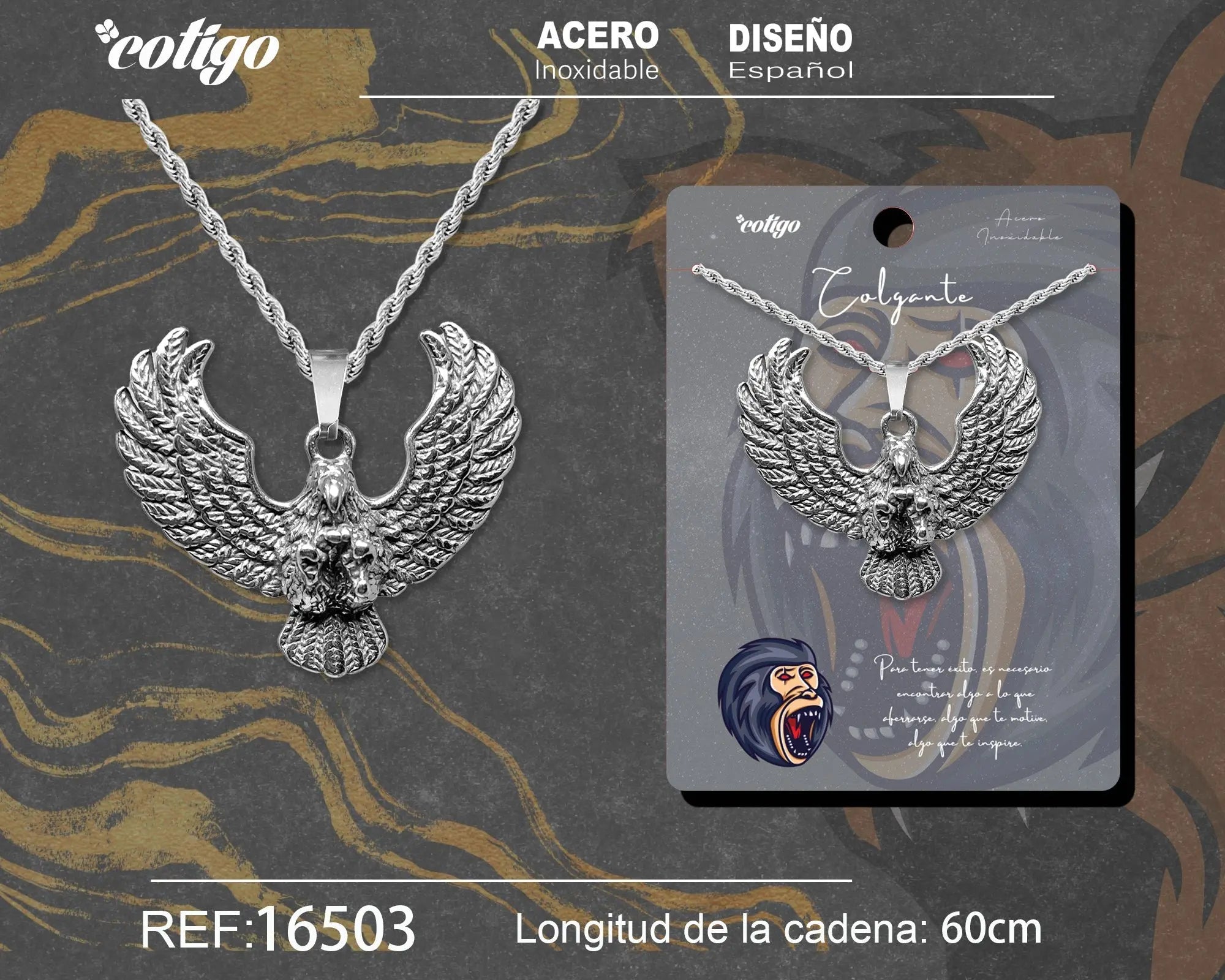 Colgante Hombre Acero color Plateado - cotigo